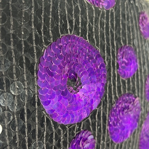 Amen Wardy Sz M Black Purple Flat Beads Sweatshirt Sweater - Picture 7 of 9